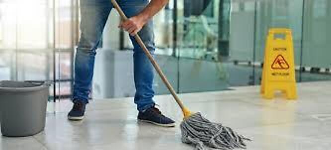 Cleaning staff at work